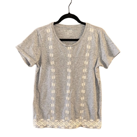 J. Crew Geometric Embroidered Collector Tee - Size M - Picture 1 of 4